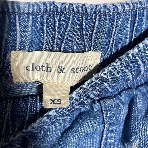 Cloth & Stone 100% tencel lightweight distressed curved bottom skirt size xs - Picture 4 of 5